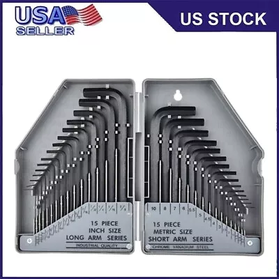 30-Piece Hex Key Wrench Set Premium Allen Wrench Set (0.028-3/8 Inch 0.7-10mm) • $11.99