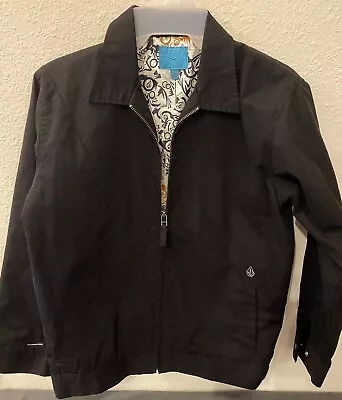 Volcom Jacket Kid’s Large Black Full Zip W/ Decorative Lining • $20.99