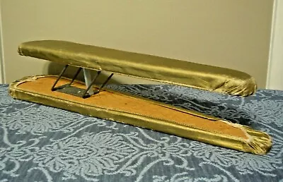 Vintage 1960s Dritz Ironing Board Folding Double Sleeve Wood With Gold Covers • $25