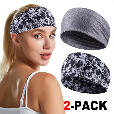 Men's Women's Hair Band Workout Wide Headband Sports Soft Head Elastic Sweatband • $11.19