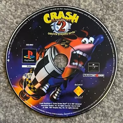 Crash Bandicoot 2 Cortex Strikes Back PS1. Black Label Disc Only FREE UK POST • £7.99