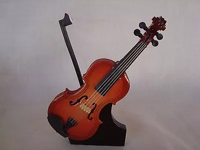 VIOLIN Miniature 4  Long Music Gift W/ Case & Stand Wood Brand NEW Cute! • $8.95