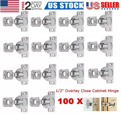 100 PCS 1/2  Overlay Soft Close Face Frame 105° Compact Cabinet Hinge Handware  • $99.99