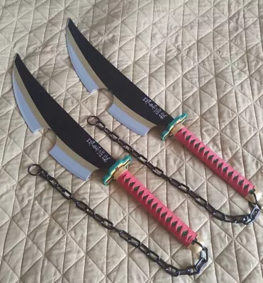 Demon Slayer Uzui Tengen Wooden Replica Swords 2 Swords 80cm From Japan Cosplay  • £29.99