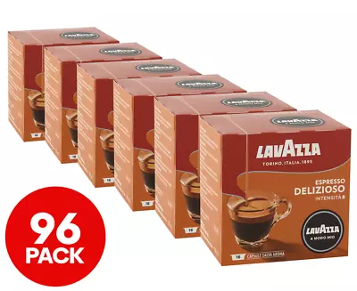 96 PK Lavazza A Modo Mio Coffee Capsules Pods Delizioso Well-Rounded & Smooth • $78.90