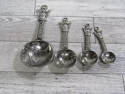 Ganz 4 Piece Measuring Spoons Silver Angels & Hearts • $14.25