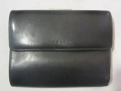 Vintage Coach Black Leather Bi-fold Wallet • $15