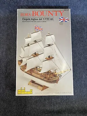 $55 • Buy RARE 1:35 HMS BOUNTY Mini Mamoli Made In Italy Wooden Model Kit