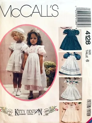 Vintage McCall's Pattern 4128 | Girls Traditional Dress & Pinafore Apron Size 6  • $14.70