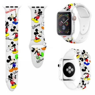 $10.99 • Buy Disney Mickey Mouse Minnie Band For Apple Watch Series 6 5 4 3 2 Silicone Strap