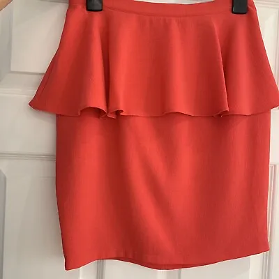 £6 • Buy Topshop Pink Peplum Skirt Size 8