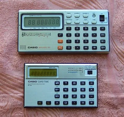 CASIO CARD-TIME ST-24 (1978) & Melody 80 (1979) From Vl-tone Era Japan Calculato • $50