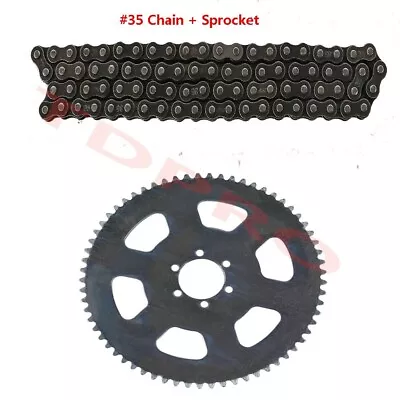 Racing 65 Tooth Sprocket 1 1/2  Bore + #35 Chain Kit Go Kart Cart Mini Bike ATV  • $35.58