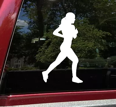 Track Runner Girl Vinyl Decal - Female Marathon 10k 5k 1/2 Half Die Cut Sticker • $4.99