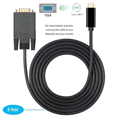 USB 3.1 Type-C To VGA Adapter Cable Mirroring HD Video For MacBook Pro/Galaxy S9 • $21.79