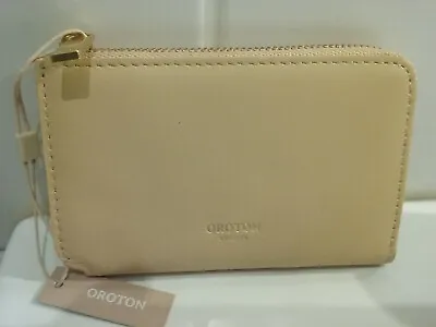$41 • Buy OROTON CHARLIE Leather Keyring & Zip Pouch, Mango, BNWT, RRP $80