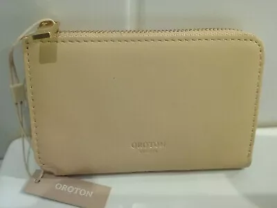 $41 • Buy OROTON CHARLIE Leather Keyring & Zip Pouch, Mango, BNWT, RRP $80