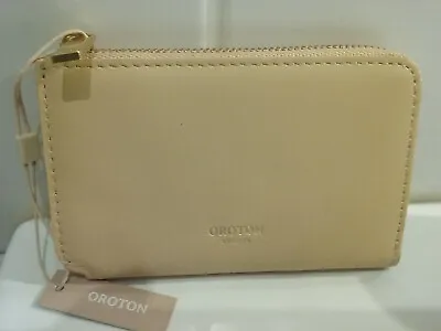 OROTON CHARLIE Leather Keyring & Zip Pouch Mango BNWT RRP $80 • $41