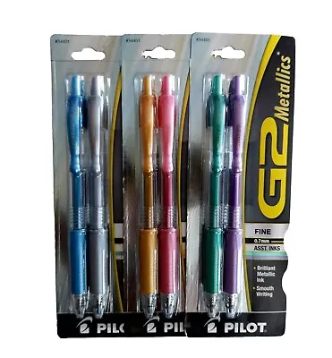 Pilot: G2 Metallics Gel Pens 0.7mm Fine Point Assorted Colors - 3PKS = 6 Pens • $8.99