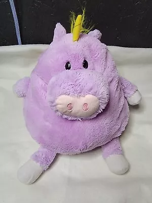 Mushable Pot Bellies Soft Sitting Round Purple Unicorn 12  Plush-euc • $15