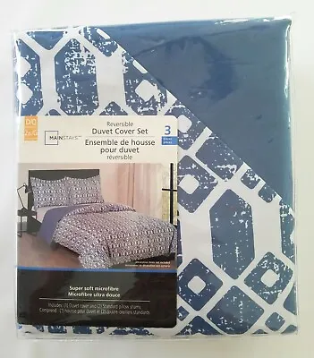 Mainstays 3-Piece Reversible Duvet Microfiber Cover Set Double / Queen • $19.99