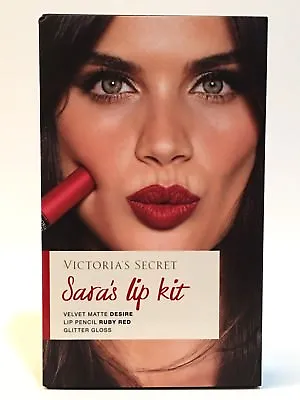 Victoria Secret Sara's Lip Kit Desire Velvet Matte Ruby Red Pencil Glitter Gloss • $47.79
