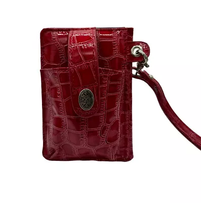 THE METROPOLITAN Patent Red  Womens Wristlet Wallet ID Credit Card • $10