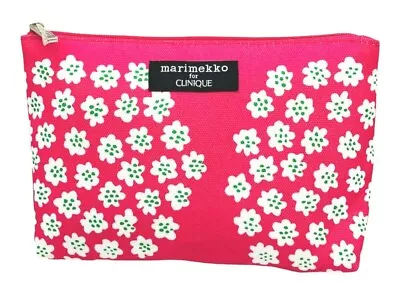 New Clinique By Marimekko Pink Floral Cosmetic Makeup Travel Bag C40 • $5.95