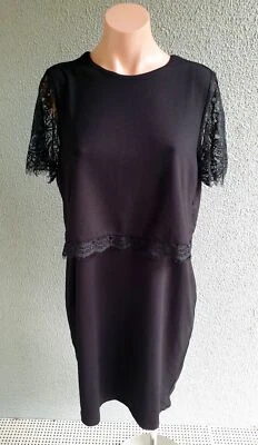 $6.80 • Buy ASOS Cocktail Lace Trim Little Black Dress Size 14  L087
