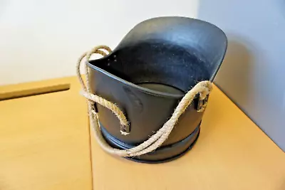 Coal Bucket With Rope Handle Scuttle Log Storage Antique Style • £6.95