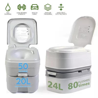 Outdoor Portable Camping Travel Toilet Flushable Potty Camp Caravan Boating • $82.99