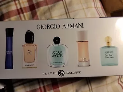 Giorgio Armani TRAVEL EXCLUSIVE 5 Pc Mini Travel Gift Set Women * NEW SEALED BOX • $137.99