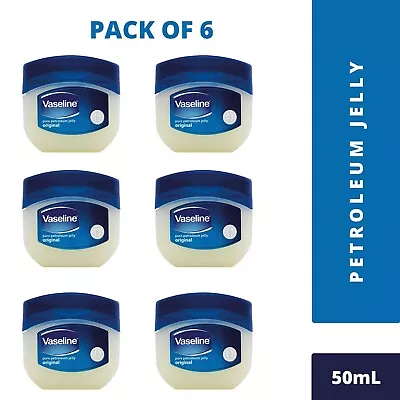 Vaseline Original Pure Petroleum Jelly Pack Of 6 - 50ml All Skin Types • £8.99