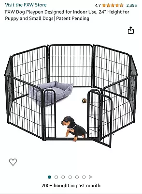 8 Panel FXW HomePlus Dog Indoor Playpen 24  Height For Puppy / Small Dogs Black • $25