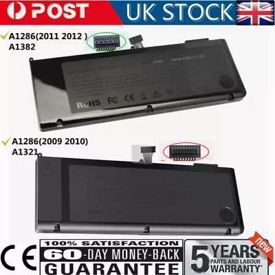 A1382/A1321 Battery For Apple MacBook Pro Unibody 15  A1286 2011 2012 2009 2010 • £25.99