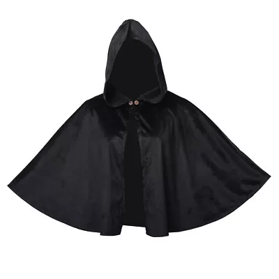 Medieval Women Hooded Cape Vampire Queen Witch Halloween Cosplay Short Cape • $21.99