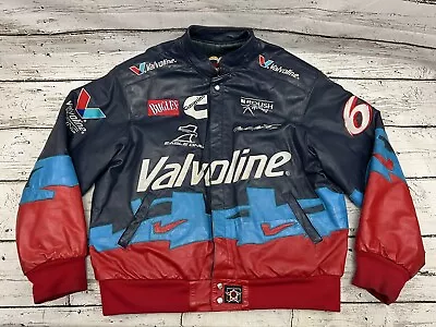 VTG Mark Martin #6 Valvoline Nascar JH Design Men's Leather Button Up Jacket XL • $200