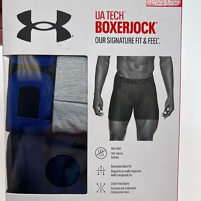 Men's 2-Pack Under Armour UA Tech Boxerjock  6  Inseam (Blue-Gray) Size • $26