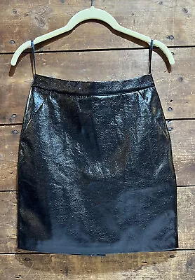 *NWT* Vero Moda Women’s Vegan Patent Leather Black Skirt Size 34 NEW! • $50