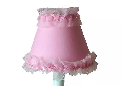 Ballerina Tutu Ruffle Trim Chandelier Shade 5  Mini Lamp Sconce Shade Pink • $5