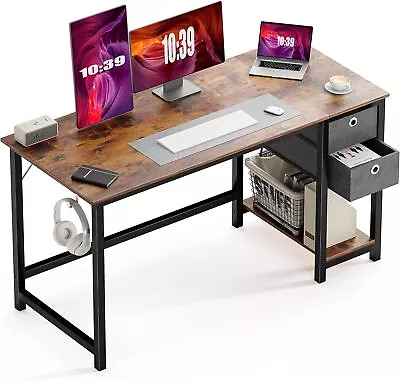40  Brown Home Office Computer Desk With Drawer Writing Desk Work Desk PC Table • $88