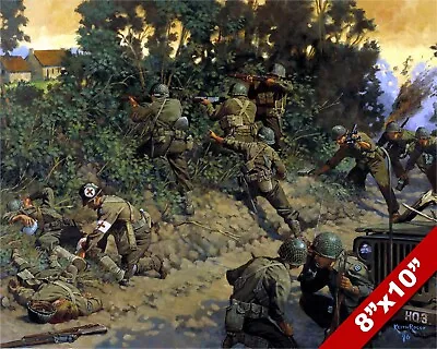 134th Infantry Post D-day Wwii Painting Us Military History Art Canvas Print • $14.99