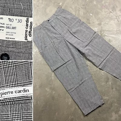 90s VTG PIERRE CARDIN DIFFUSION 38 40x30 TALON Zip Slacks Pants 80s Wide Leg • $39.99