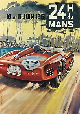 Le Mans 1961 Vintage Racing Car Poster A4 A3 A2 Print Framed Option • £3.99