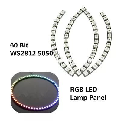 60Bit 2812 5050 RGB Ring Wall Clock WS LED Ultra Bright Lamp Panel For Arduino • $9.80