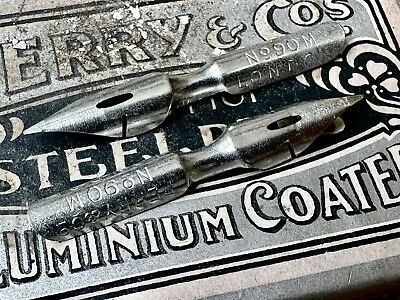 Two Vintage Perry & Co Aluminum Coated No. 90 EF Extra Fine Flex Dip Pen Nibs • $4