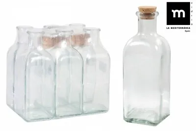 £15.19 • Buy 6x FRASCA 500ML Glass Bottle With Cork TAP Wine CARAFE Liquor Olive Oil Wine