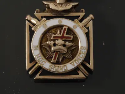 $1300 • Buy Rose Gold Knights Templar Pendant Antique In Hoc Signo Vinces Medal 