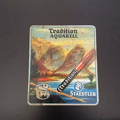 Vintage Staedtler German Tradition Aquarell Water Color Org Tin Tradition • $24.99