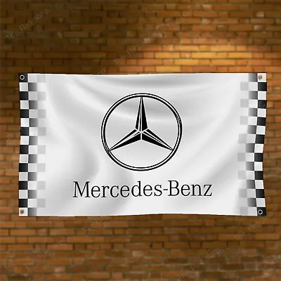 Mercedes AMG Flag 3x5 Ft Checkered Banner Car Racing Show Garage Wall Decor • $14.95